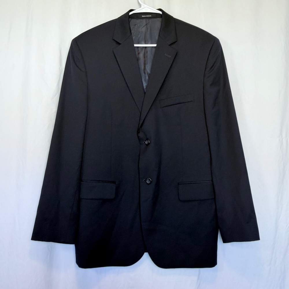 Pronto Uomo Suit Jacket Blazer Navy Blue‎ 100% Wool 2-Button 42 Regular